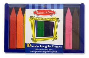 Jumbo Triangular Crayons (10 PC): Easel Accessory Set (29 PCs) de Melissa & Doug