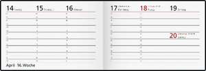 rido/idé 7017561905 Taschenkalender Modell Septimus (2025)| 2 Seiten = 1 Woche| A6 quer| 128 Seiten| Papier-Einband Linea| schwarz