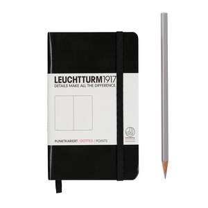 Agendă nedatată Leuchtturm Pocket (A6): Negru, pagini punctate de Leuchtturm