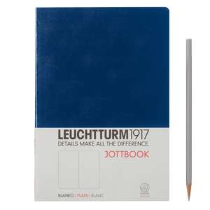 Agendă nedatată Leuchtturm Jottbook: Navy, Medium, pagini albe