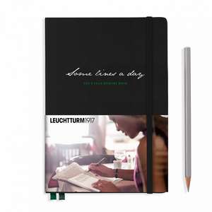 Leuchtturm Some Lines a Day: Five Year Book Medium (A5), negru