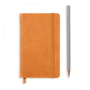 Agendă nedatate Leuchtturm din piele naturală (rigid cover, in a gift box): Cognac, Pocket, pagini liniate