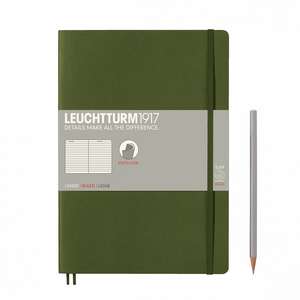 Agendă nedatată Leuchtturm Composition (B5): Army, pagini liniate