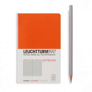 Agendă nedatată Leuchtturm Jottbook: Orange, Pocket, pagini cu pătrățele