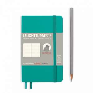 Agendă nedatată Leuchtturm Pocket (A6): Emerald, pagini punctate