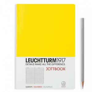 Agendă nedatată Leuchtturm Jottbook: Lemon, Medium, pagini cu pătrățele