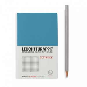 Agendă nedatată Leuchtturm Jottbook: Albastru nordic, Pocket, pagini cu pătrățele