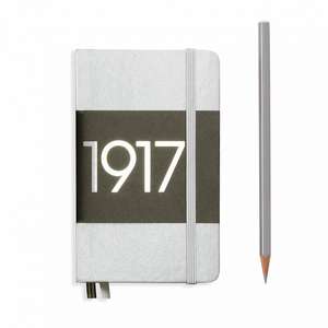 Agende Leuchtturm Special Metallic Edition 1917 (Hardcover): Silver, Pocket, pagini albe