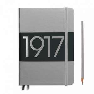 Agende Leuchtturm Special Metallic Edition 1917 (Hardcover): Silver, Medium, pagini liniate