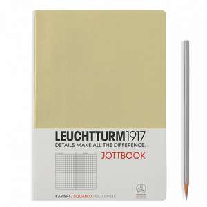 Agendă nedatată Leuchtturm Jottbook: Sand, Jootbook A4, pagini cu pătrățele