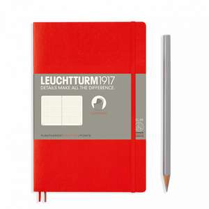 Agendă Leuchtturm Notes Paperback (B6+): Roșu, pagini punctate