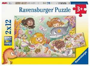 Ravensburger Kinderpuzzle - 05663 Kleine Feen und Meerjungfrauen - 2x12 Teile Puzzle für Kinder ab 3 Jahren