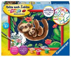 Ravensburger Malen nach Zahlen 28698 - Niedliche Faultiere - Kinder ab 9 Jahren