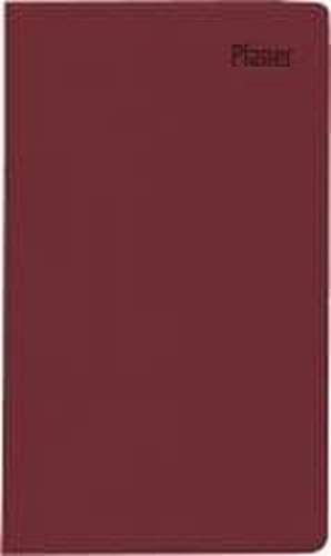 Taschenplaner Leporello PVC bordeaux 2025 - Bürokalender 9,5x16 cm - 1 Monat auf 1 Seite - separates Adressheft - faltbar - Notizheft - 501-1011 de Zettler Kalender