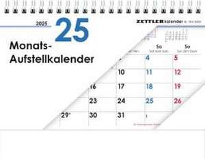 Monats-Aufstellkalender 2025 - 20x15 cm - 1 Monat auf 1 Seite - 4-sprachiges Kalendarium - inkl. Jahresübersicht - Monatsplaner - 985-0000 de Zettler Kalender