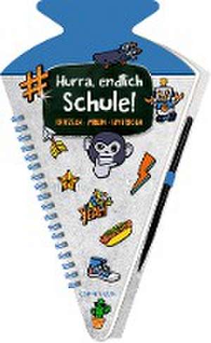 Schultüten-Kratzelbuch - Funny Patches - Hurra, endlich Schule! (blau) de Felix Möller