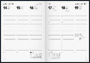 Brunnen 1079660905 Buchkalender Modell 796 (2025)| 2 Seiten = 1 Woche| A5| 128 Seiten| Balacron-Einband| schwarz