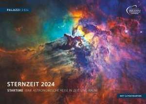 PALAZZI - Sternzeit 2025 Wandkalender, 70x50cm, Posterkalender mit brillanten Aufnahmen aus unserem Universum, eine astronomische Reise in Zeit und Raum, Textinfos, internationales Kalendarium de Felicitas Mokler