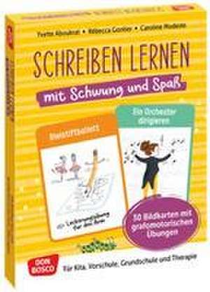 Schreiben lernen mit Schwung und Spaß. 30 Bildkarten mit grafomotorischen Übungen de Yvette Aboukrat