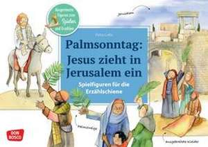 Palmsonntag: Jesus zieht in Jerusalem ein. Erzählschienen-Figurenset de Petra Lefin