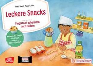 Leckere Snacks: Fingerfood zubereiten nach Bildern. Kamishibai Bildkartenset de Nina Held