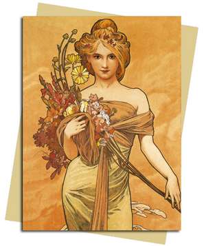 Spring (Mucha) Greeting Card: Pack of 6