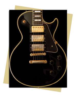 Gibson Les Paul Black Guitar Greeting Card: Pack of 6 de Flame Tree Studio