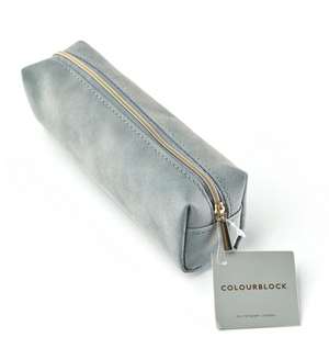 COLOURBLOCK SLIM PENCIL CASE STEEL BLUE