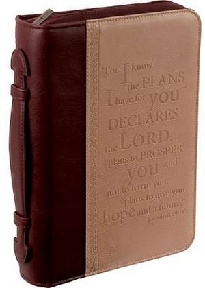 I Know the Plans Leather Large Two-Tone Bible Cover: 16 Tan - Medium de Christian Art Gifts