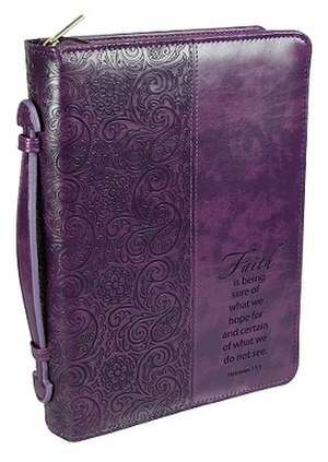 Faith Leather Large Purple Bible Cover: 31 - Wriststrap de Christian Art Gifts