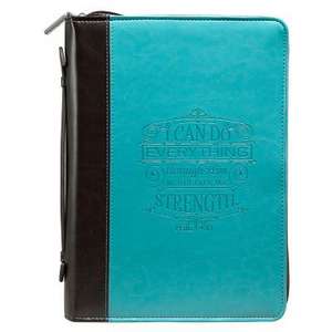 Bibe Cover - Lux-Leather - I Can Do All Things - Blue - Large