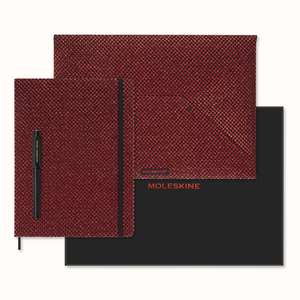 Moleskine Ltd. Ed. Shine XL Undated Planner, Document Envelope & Fountain Pen Collector's Box: Metallic Red de Moleskine