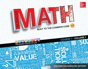 Glencoe Math, Course 1, Teacher Walkaround Edition, Volume 1 de N/A McGraw Hill