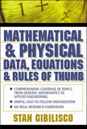 Mathematical and Physical Data, Equations, and Rules of Thumb de Stan Gibilisco