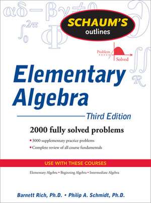 Schaum's Outline of Elementary Algebra, 3ed de Barnett Rich