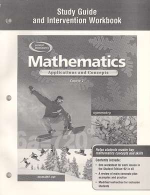 Mathematics: Applications and Concepts, Course 2, Study Guide and Intervention Workbook de McGraw-Hill