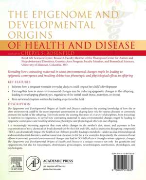 The Epigenome and Developmental Origins of Health and Disease de Cheryl S. Rosenfeld