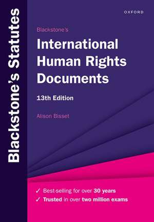 Blackstone's International Human Rights Documents de Alison Bisset