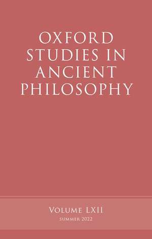 Oxford Studies in Ancient Philosophy, Volume 62 de Victor Caston