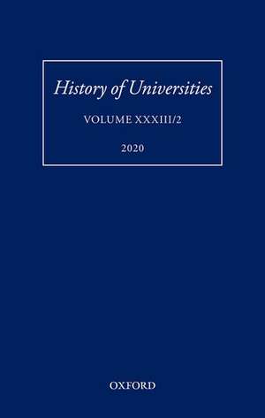 History of Universities Volume XXXIII/2 de Mordechai Feingold