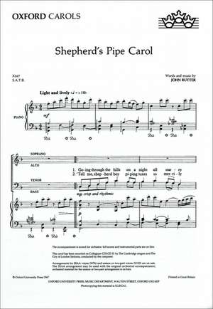 Shepherd's Pipe Carol: SATB vocal score de John Rutter