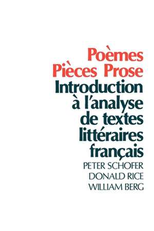 Poemes, Pieces, Prose de Schpfer