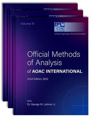 Official Methods of Analysis of AOAC INTERNATIONAL: 3-Volume Set de AOAC INTERNATIONAL