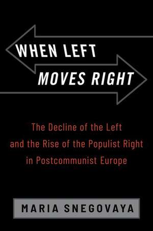 When Left Moves Right: The Decline of the Left and the Rise of the Populist Right in Postcommunist Europe de Maria Snegovaya