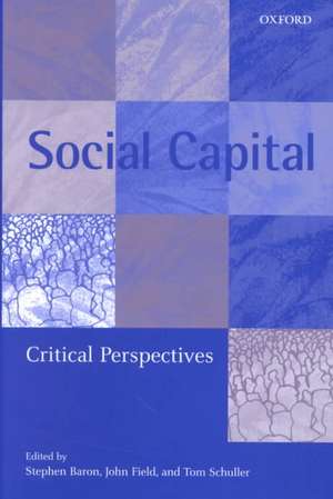 Social Capital: Critical Perspectives de Stephen Baron