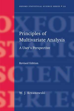 Principles of Multivariate Analysis de Wojtek Krzanowski