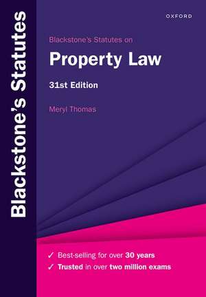 Blackstone's Statutes on Property Law de Meryl Thomas