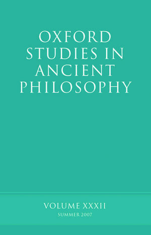 Oxford Studies in Ancient Philosophy XXXII: Summer 2007 de David Sedley