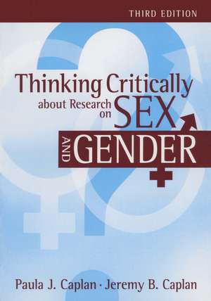 Thinking Critically about Research on Sex and Gender de Paula J Caplan