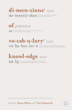 Dimensions of Vocabulary Knowledge de James Milton